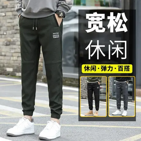 工装运动裤男士束脚宽松紧腰休闲长裤子男裤春季春秋款2024年新款商品大图