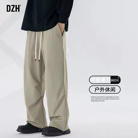 男士冲锋裤男秋季美式伞兵裤子男裤2024新款宽松阔腿工装休闲长裤商品大图