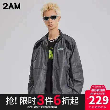 卡宾潮牌2AM一衣两穿拼接外套男宽松时尚解构设计夹克上衣商品大图