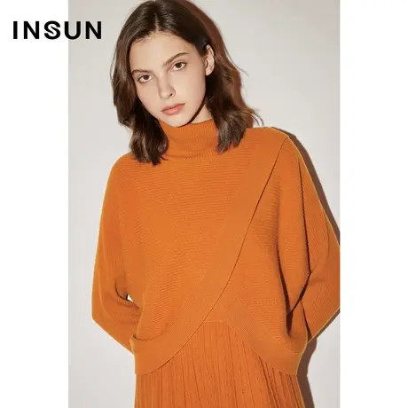 COVER冬季交搭蝙蝠袖纯羊毛针织衫商品大图