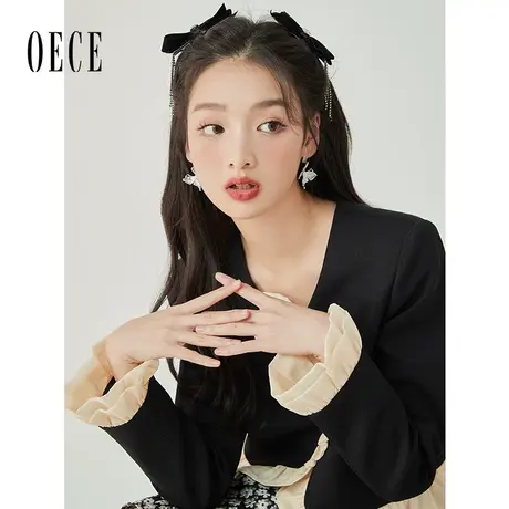 Oece早秋小众高级感外套2022秋季新款女装设计感小西装女士短外套图片