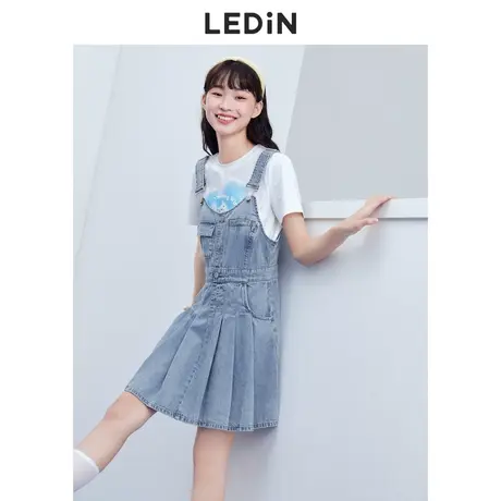 【不打烊清仓】乐町款连衣裙休闲夏季女装百褶裙子甜酷牛仔背带裙图片