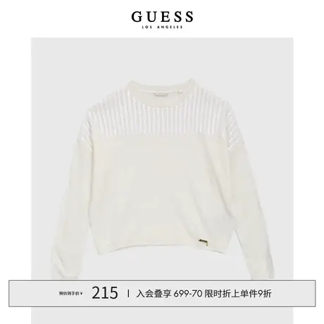 GUESS纯色保暖舒适通勤含羊绒极简毛衣-J2BR07Z3260图片