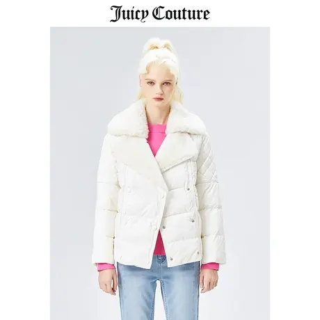 Juicy couture橘滋冬季新款修身羽绒服白鸭绒翻领短款厚外套女商品大图
