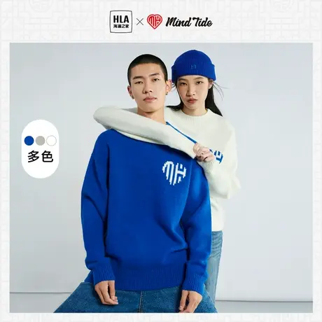 HLA/海澜之家中国心系列针织衫秋季新款柔软保暖宽松落肩毛衣女图片