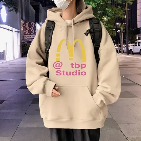 美式连帽卫衣男秋冬季高街潮牌大码宽松上衣服情侣装潮流纯棉外套商品大图