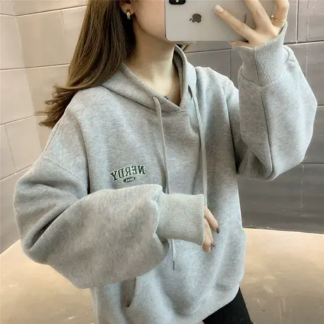 春季薄款连帽卫衣外套女春秋款设计感小众潮牌正肩休闲小个子上衣图片