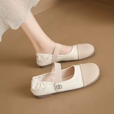 单鞋女温柔晚晚风2023新款春秋女士轻便瓢鞋子孕妇两穿仙女豆豆鞋商品大图