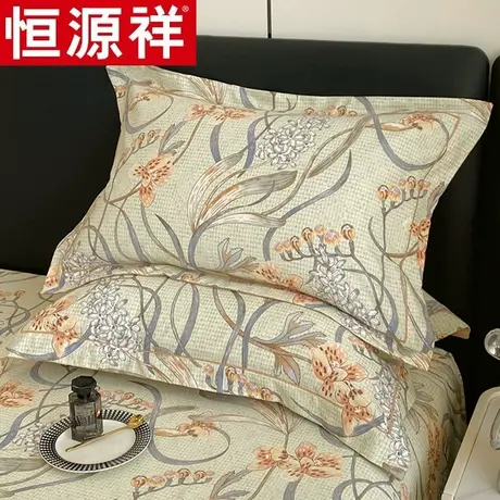 恒源祥纯棉磨毛枕套一对装单人学生宿舍枕芯套加厚全棉四季枕头套图片