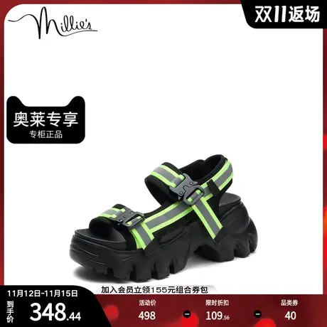 millie's/妙丽夏商场同款时尚户外休闲厚底女凉鞋00-16BL1商品大图