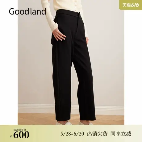 Goodland美地2024冬季新款可拆卸白鸭绒内胆保暖直筒羽绒裤图片