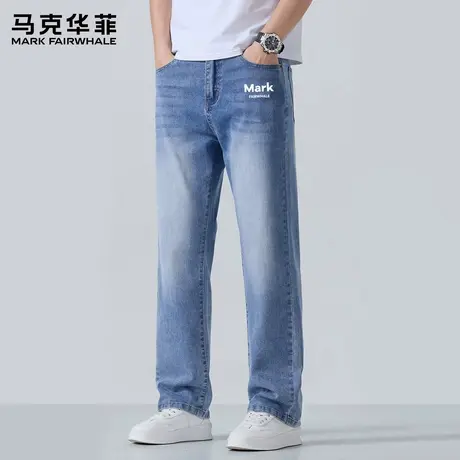 马克华菲美式复古牛仔裤男士2025新款夏季休闲宽松直筒长裤子男X图片