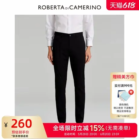 [时尚都市]ROBERTA诺贝达男装男士休闲裤夏季新款商务纯色直筒裤商品大图