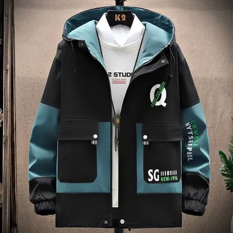 2023春季新款青少年工装外套男春秋学生夹克韩版潮流男士春装褂子商品大图