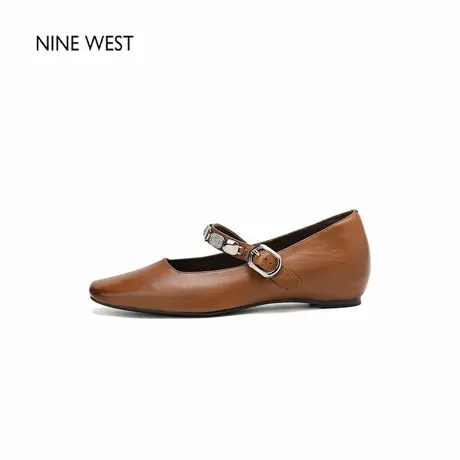 Nine West/玖熙新款不累脚内增高真皮一字带玛丽珍鞋法式单鞋女商品大图
