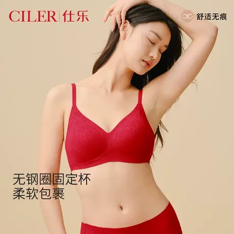 仕乐女士无痕内衣无钢圈聚拢收副乳防下垂透气睡眠文胸罩小胸聚拢商品大图