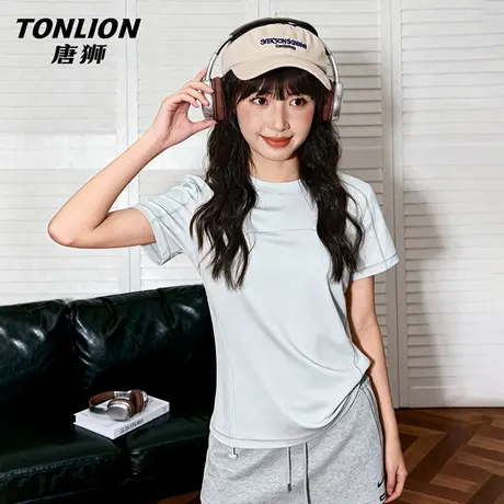 唐狮官方防晒短袖t恤女2026新款春夏户外运动凉感速干半袖上衣VC商品大图