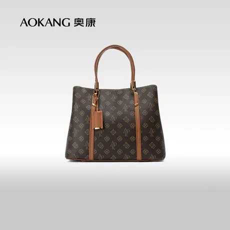 奥康女士手提包2023新款时尚复古印花大容量手提单肩包潮流妈妈包图片