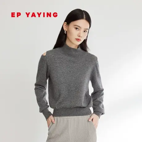 EP YAYING雅莹女装 羊绒混纺高领设计感针织衫 2023秋冬新款9540A图片