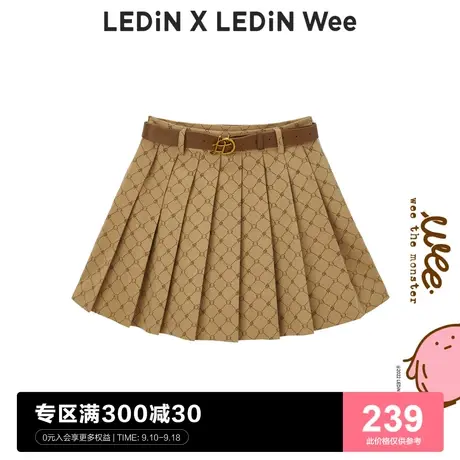 【Wee联名系列】乐町老花百褶裙春夏短裙学院风半身裙C1GEC4302商品大图