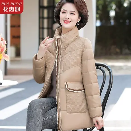妈妈羽绒棉服洋气冬款加厚新款50岁中老年女冬装棉衣冬季棉袄外套图片
