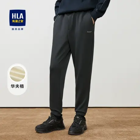 HLA/海澜之家宽松休闲裤2023秋季橡筋收脚口束脚锥形裤子男商品大图