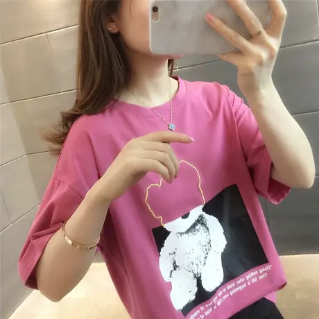 2023年新款春装女装半袖上衣体恤打底衫夏装宽松短袖t恤女夏衣服图片