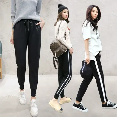 运动裤女夏长裤宽松学生韩版春秋新款百搭休闲裤束脚哈伦裤子女图片