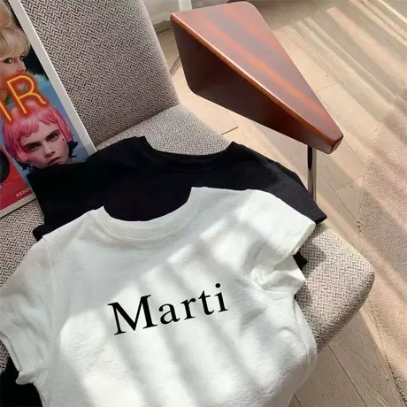 白色短款t恤女短袖ins潮露脐上衣宽松仿棉夏季高腰漏肚脐半袖体恤商品大图