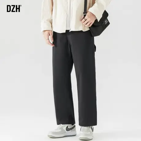 男生黑色裤子男款美式高街秋季休闲长裤百搭纯棉工装裤阔腿直筒裤商品大图