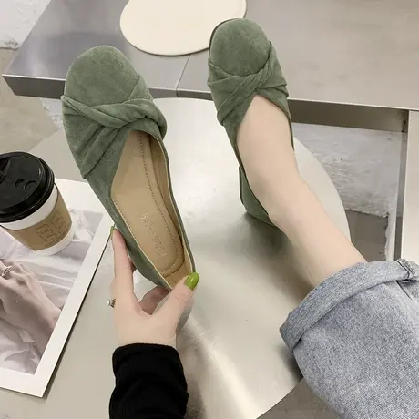 仙女温柔单鞋女2024年新款春秋女鞋百搭软底浅口豆豆鞋平底奶奶鞋商品大图