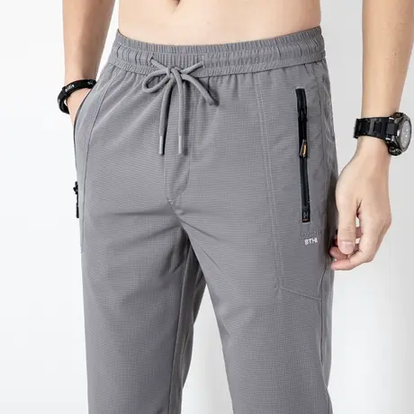 夏季薄款运动休闲长裤男士直筒宽松紧腰夏天冰丝速干男款2023新款商品大图