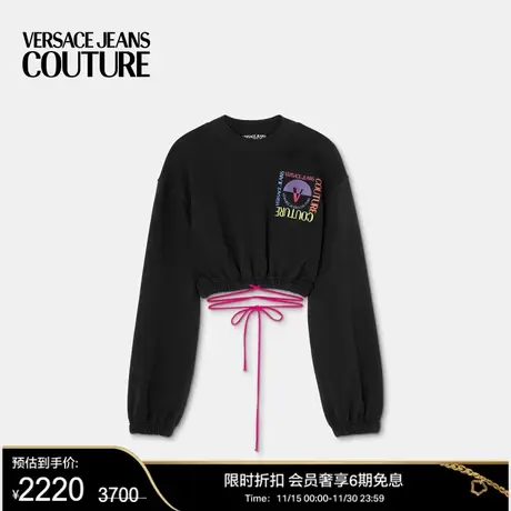 【甄选折扣】VERSACE JEANS COUTURE女士上衣长袖短款系带卫衣商品大图