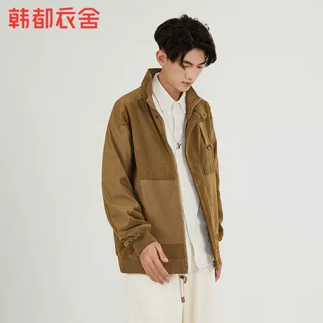 韩都衣舍2023秋冬新款拼接设计感时尚休闲夹克外套上衣男商品大图