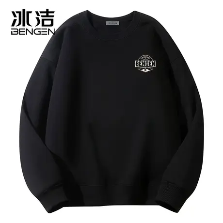 冰洁加绒卫衣男款春秋季圆领长袖女士上衣秋冬款重磅情侣潮牌外套商品大图