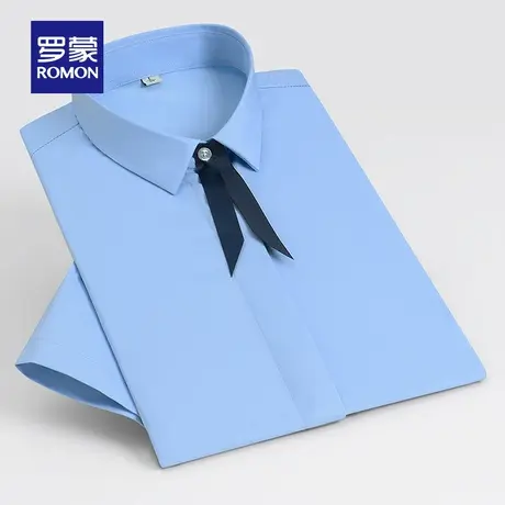【竹浆纤维】罗蒙女士短袖衬衫2024夏季新款修身衬衣职业工装上衣图片