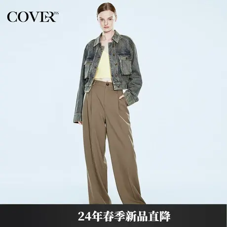 COVER2024春款休闲vintage工装牛仔外套图片