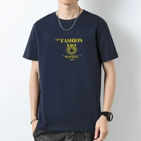 重磅纯棉t恤男士短袖潮流宽松夏季半袖液氨长绒棉全棉体恤上衣服商品大图