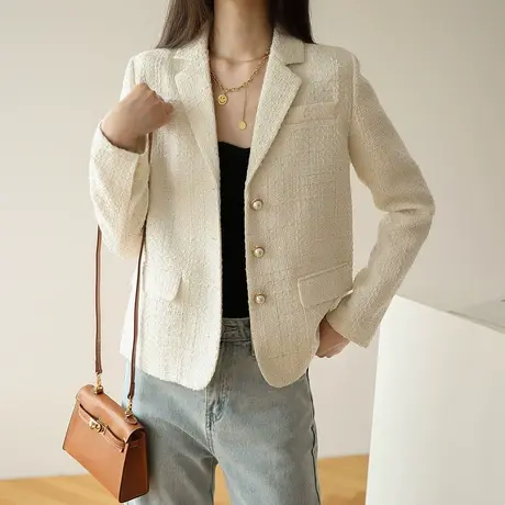 【清仓特价仅需99元】小个子赫本风西装外套小香风上衣气质商品大图