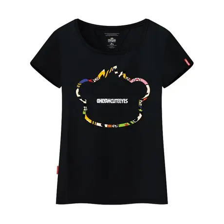 Ohlyah品牌韩范女装短袖t恤大码显瘦学生上衣印花圆领潮闺蜜半袖商品大图