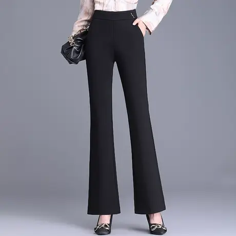 时尚微喇裤女秋季2023新款高腰气质垂感长裤通勤休闲西装喇叭裤子图片