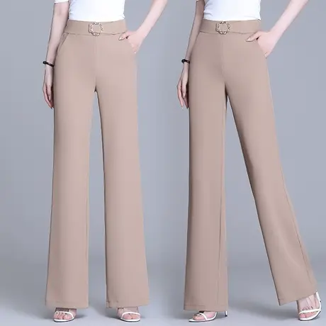 2023新款阔腿裤女夏季韩版显瘦直筒裤小个子宽松垂感拖地裤休闲裤图片