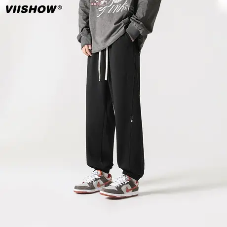VIISHOW美式运动裤子男春秋季潮牌青少年高街痞帅束脚休闲长裤图片