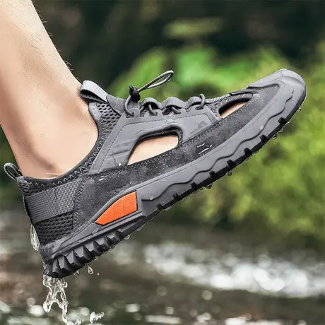 夏季雨鞋男士时尚钓鱼水鞋防水防滑户外溯溪涉水鞋男款速干沙滩鞋商品大图