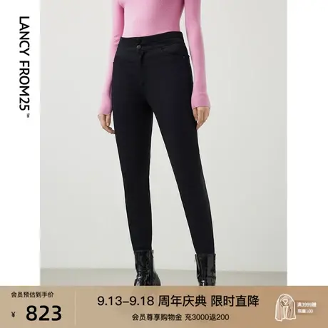 朗姿高腰白鸭绒收腹显瘦保暖修身小脚裤女羽绒裤秋冬季新款长裤子商品大图