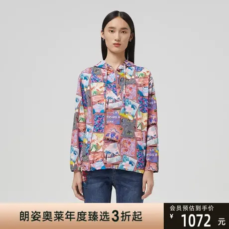 LANCY/朗姿纯棉秋季新款连帽卫衣T恤印花长袖通勤上衣女商场同款图片