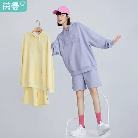 茵曼休闲卫衣女春季2023年新款宽松运动风简约连帽设计感小众上衣图片
