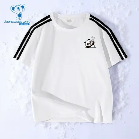 JU真维斯男童2025夏季新款时尚速干短T舒适儿童上衣休闲短袖T恤商品大图