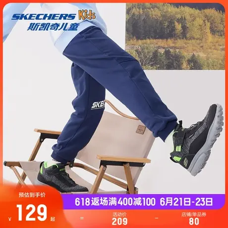 Skechers斯凯奇男女童针织长裤儿童夏季新款时尚运动休闲束脚裤商品大图