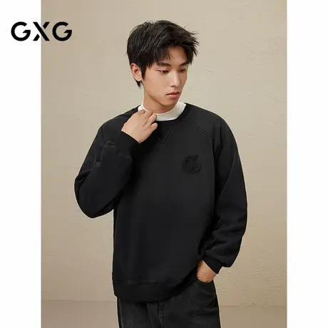 2024秋冬品GXG男士渐变含棉圆领卫衣男士基础百搭通勤卫衣商品大图